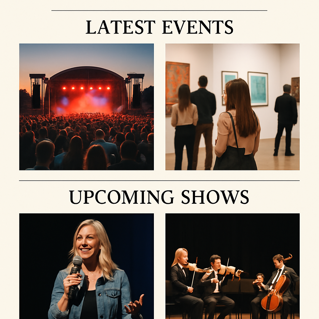 A newsletter showing latest events and upcoming shows-1